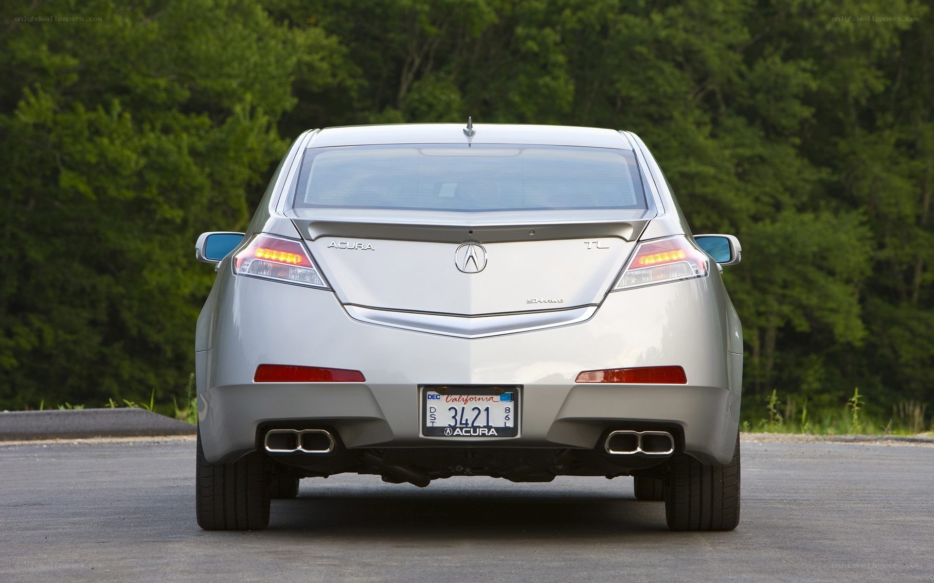 silver acura tl rear view