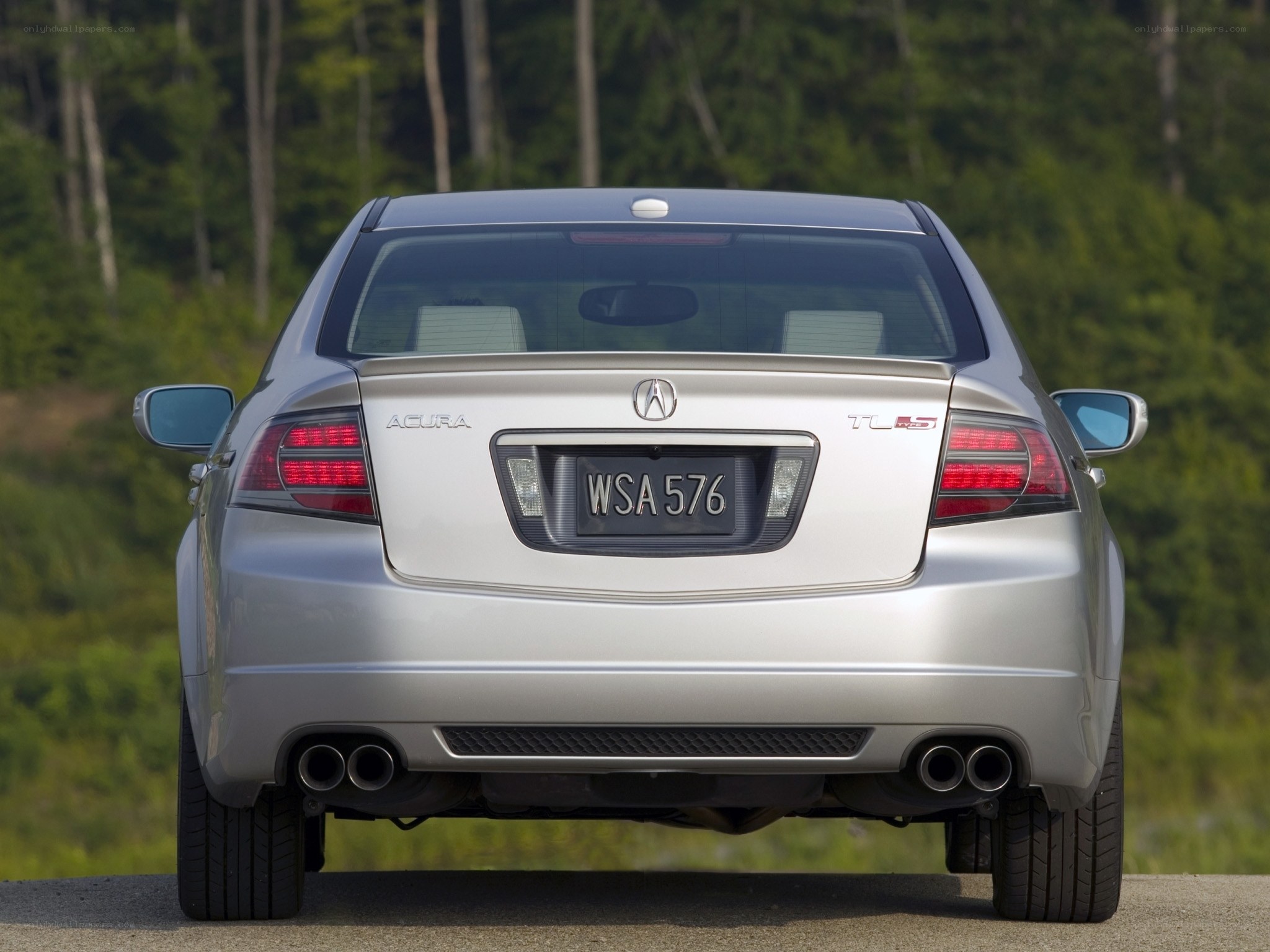 silver acura tl-s rear view