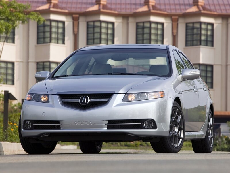 Silver Acura Tl Sedan — Calm, Afternoon, Photograph, Building