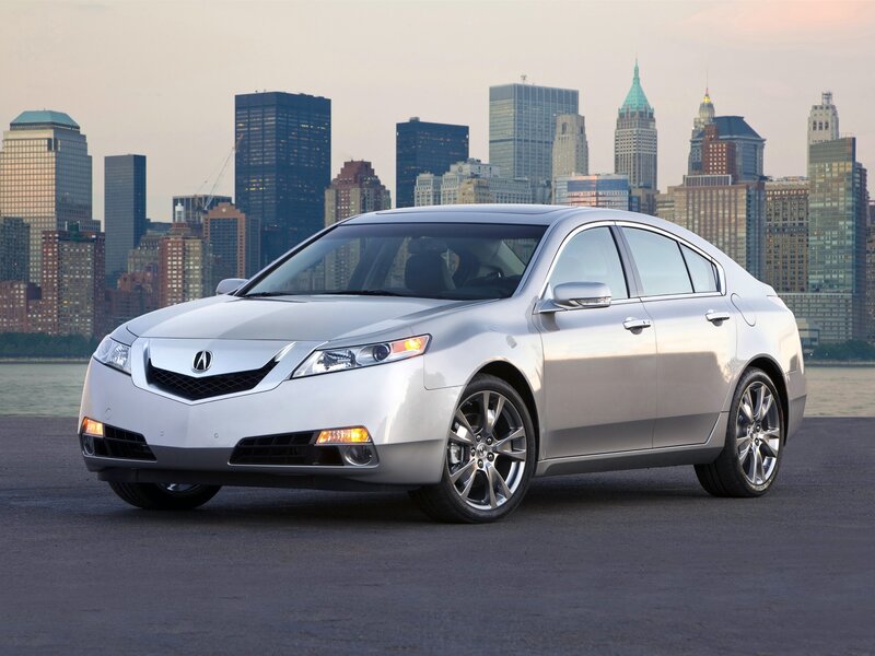 Silver Acura TL Sedan — Calm, Sunset