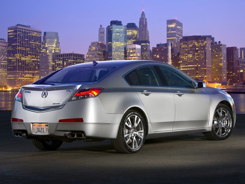 Silver Acura Tl Sedan — Dramatic, Night, Photograph
