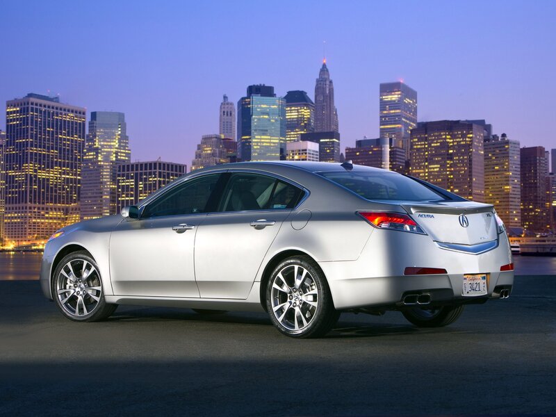 Silver Acura TL Sedan — Dramatic, Night