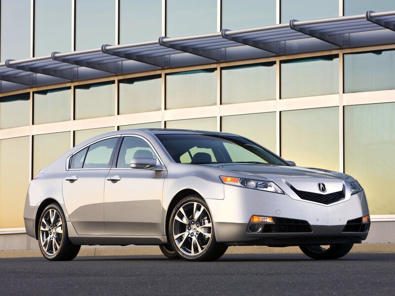 Silver Acura TL Sedan — Neutral, Afternoon, Photograph, Building