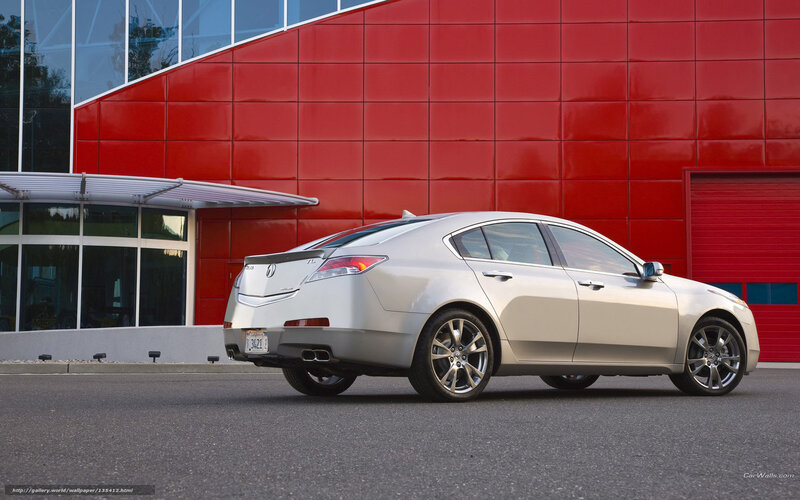 Silver Acura Tl Sedan — Red