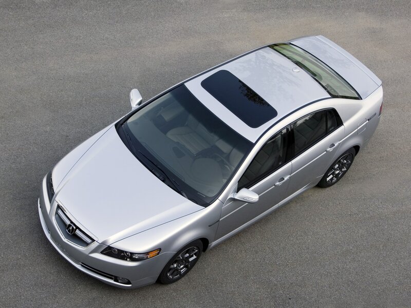 Silver Acura TL with sunroof