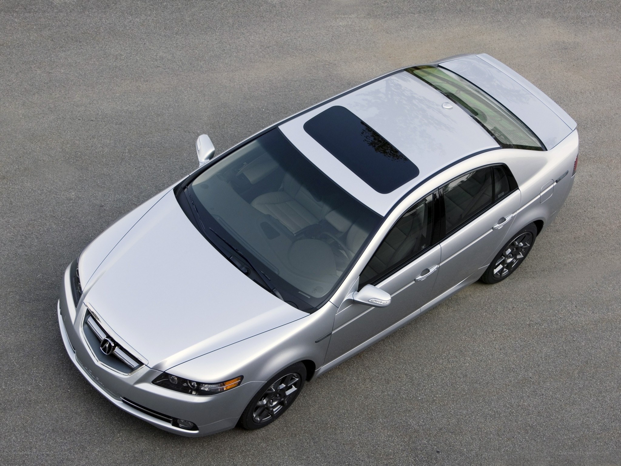 Silver Acura TL with sunroof