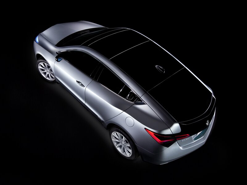Silver Acura TLX from above