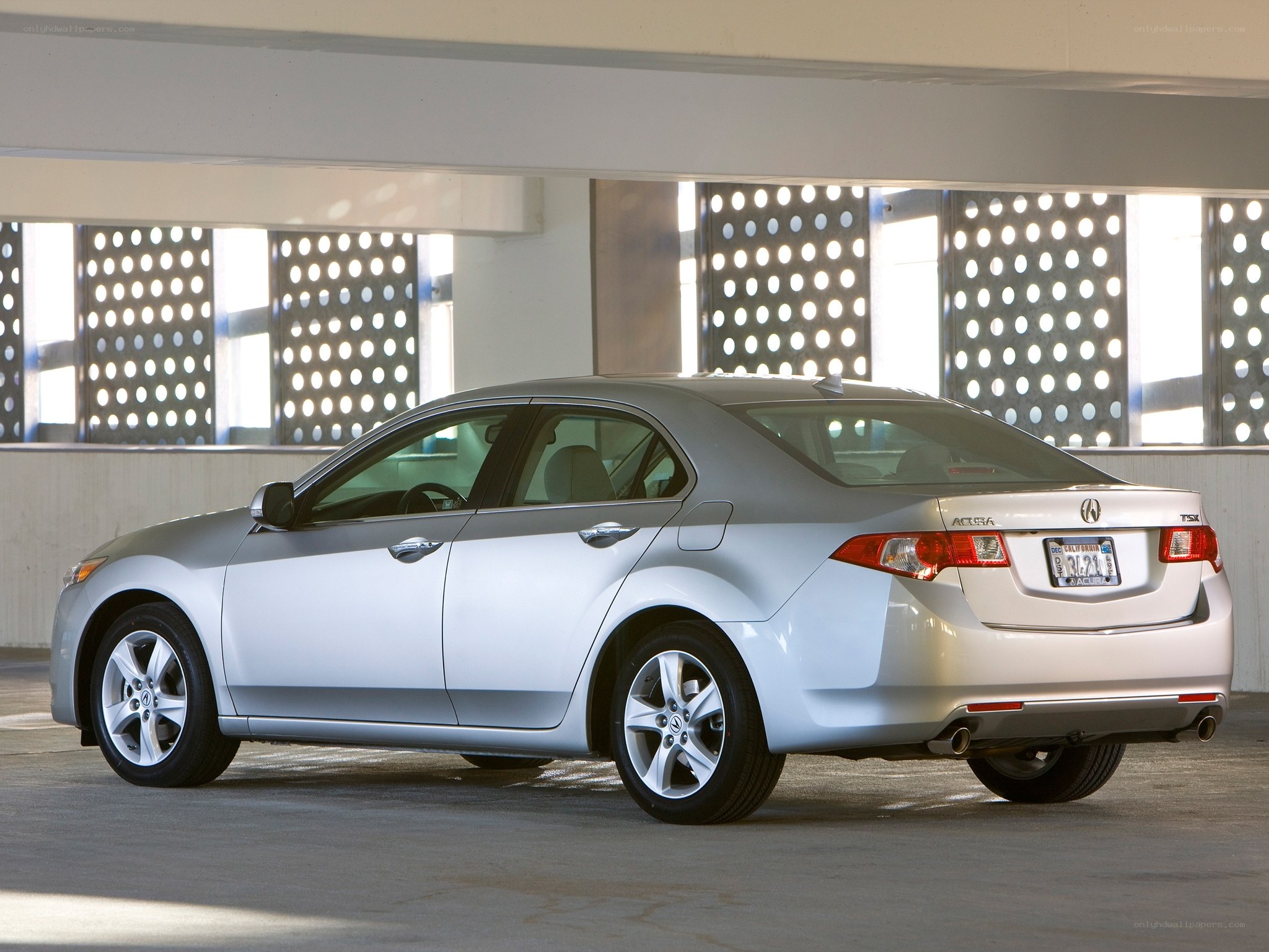 Silver Acura TSX sedan