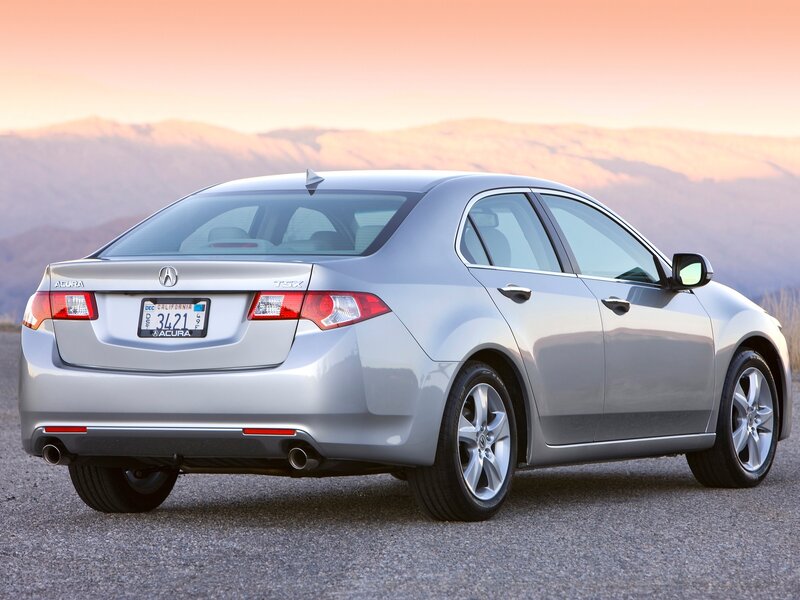 Silver Acura TSX sedan