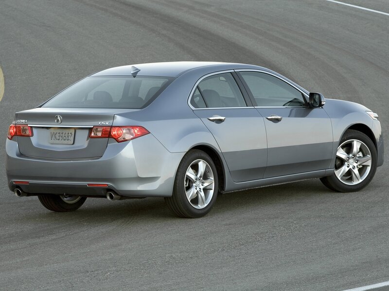 Silver Acura TSX sedan