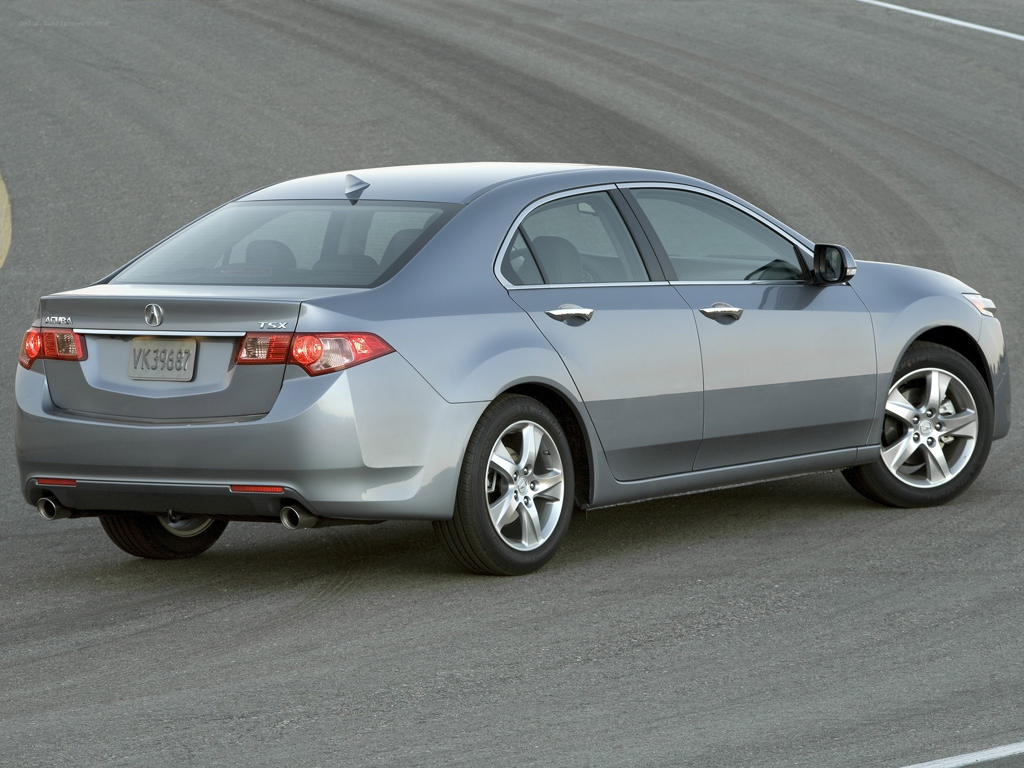 Silver Acura TSX sedan