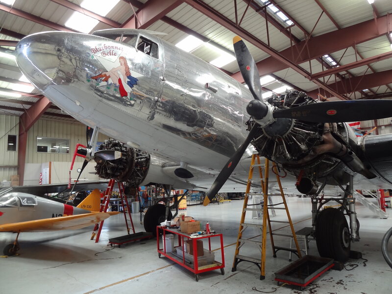 Silver Airplane in Hangar — Industrial