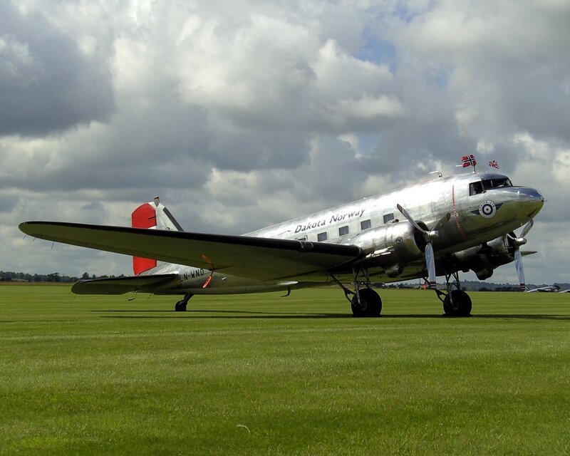 Silver Airplane on Grass
