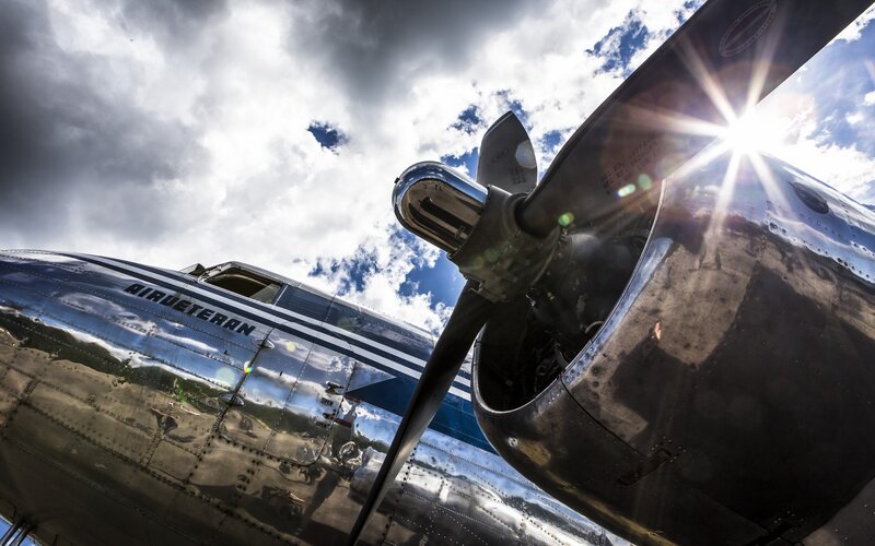 Silver Airplane Propeller
