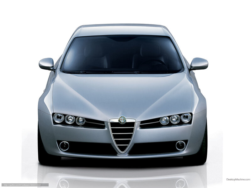 Silver Alfa Romeo front view
