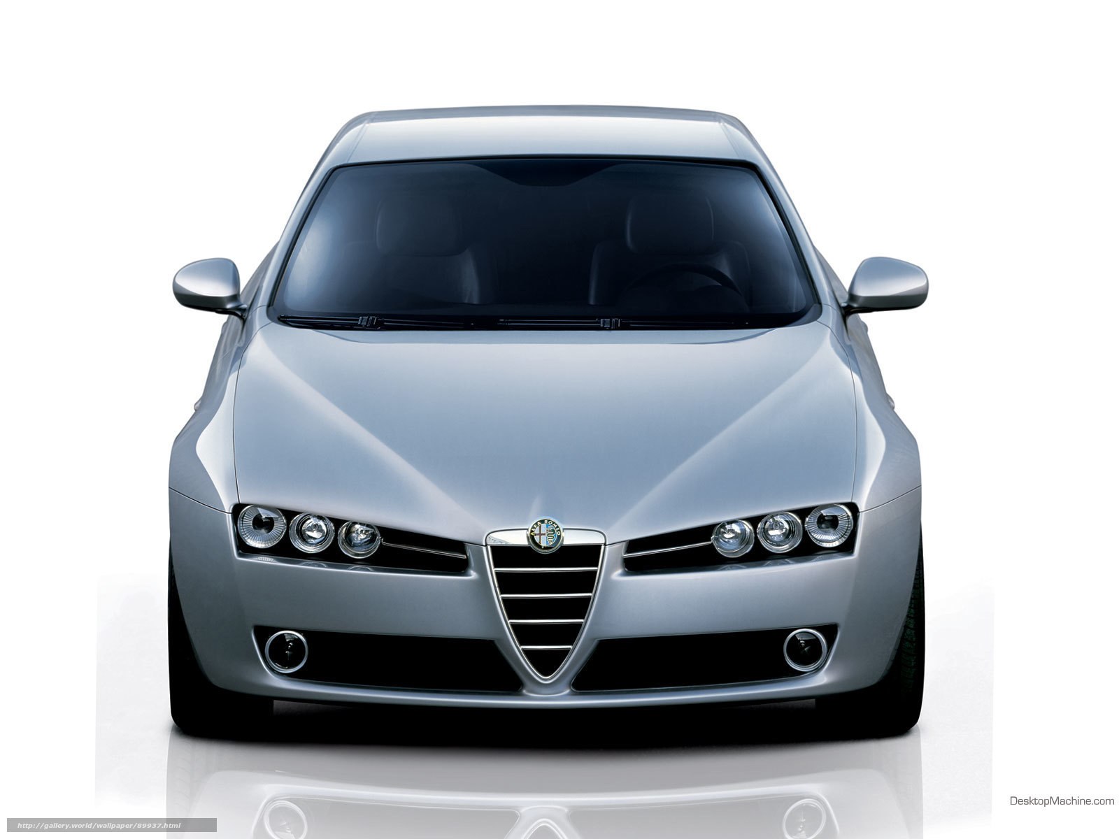 Silver Alfa Romeo front view