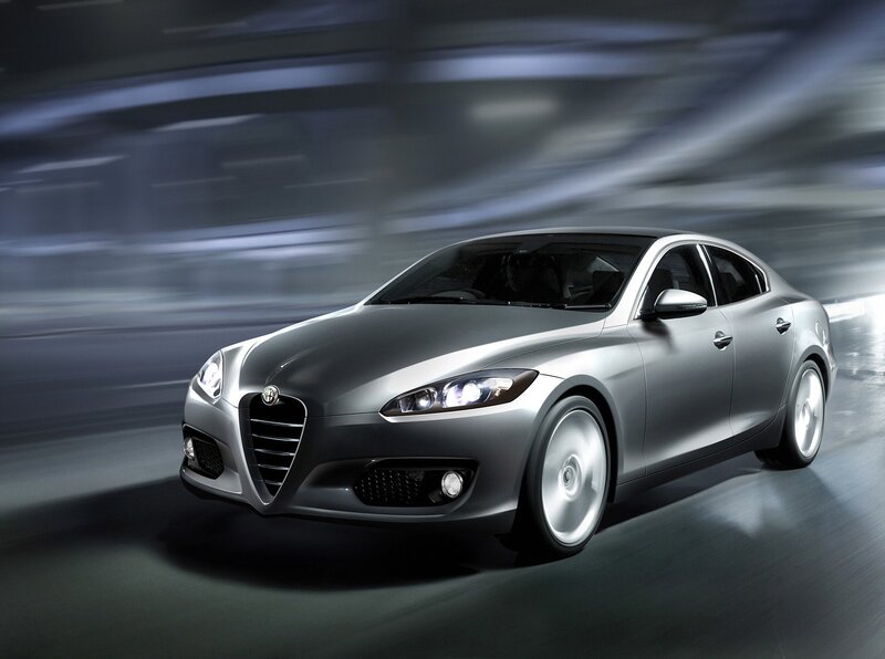 silver alfa Romeo in motion