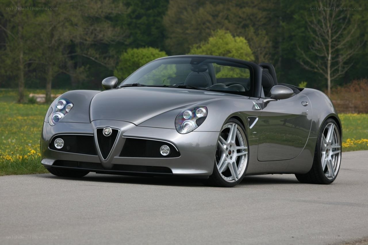 silver alfa romeo spider