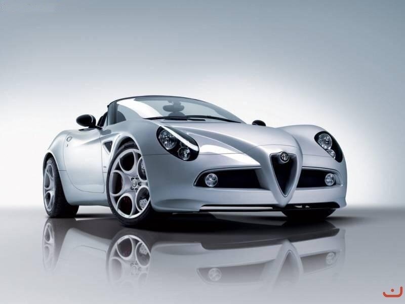 silver alfa romeo spider
