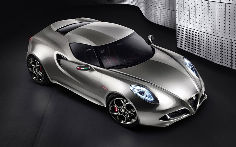 Silver Alfa Romeo sports car