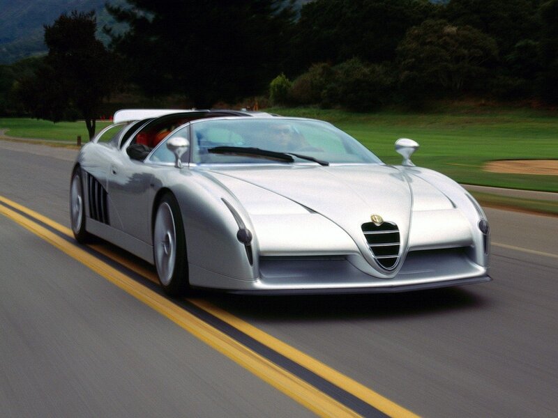 Silver Alfa Romeo sports car