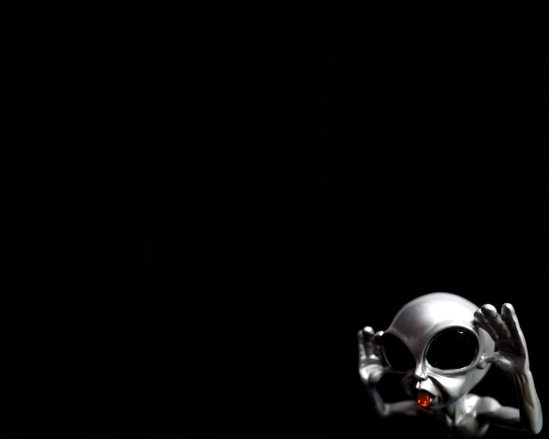Silver Alien Figurine — Black