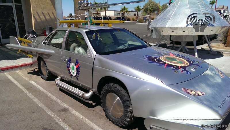 Silver Alien-themed Car