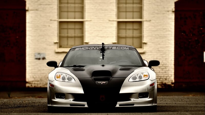 Silver and Black Corvette — Dramatic
