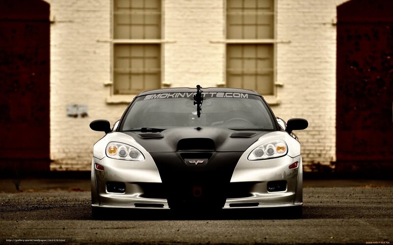 silver and black corvette
