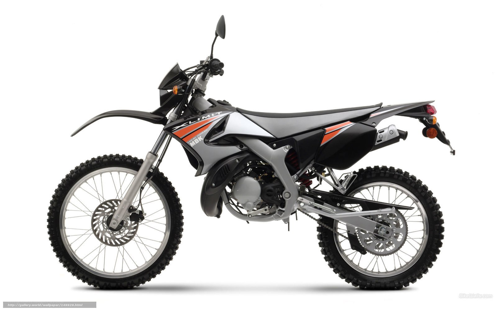 silver and black dirt bike