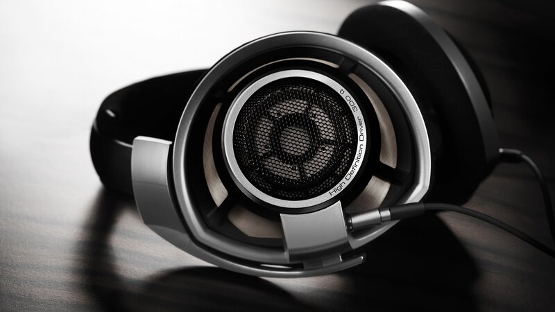 Silver and Black Headphones