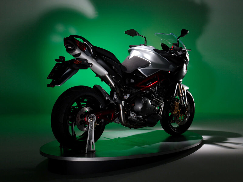 Silver and Black Motorcycle — Green