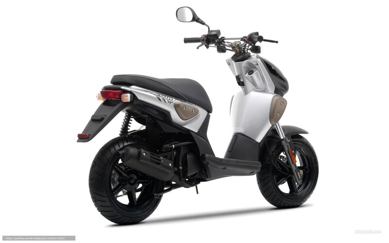 Silver and Black Scooter — White