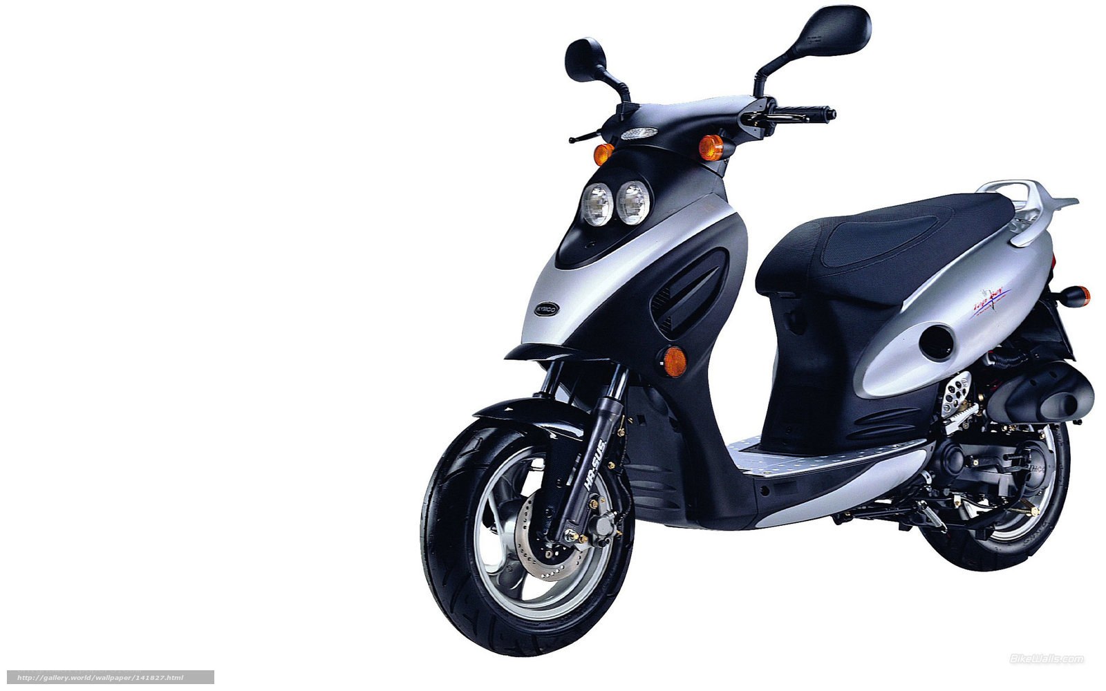 silver and black scooter