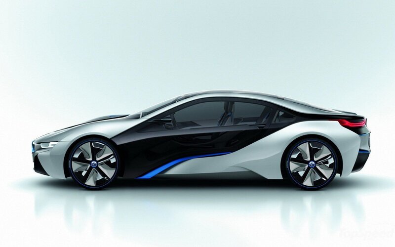 Silver and Black Sports Car — White