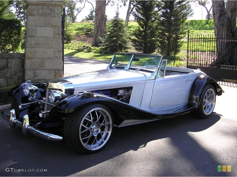 Silver and Black Vintage Car