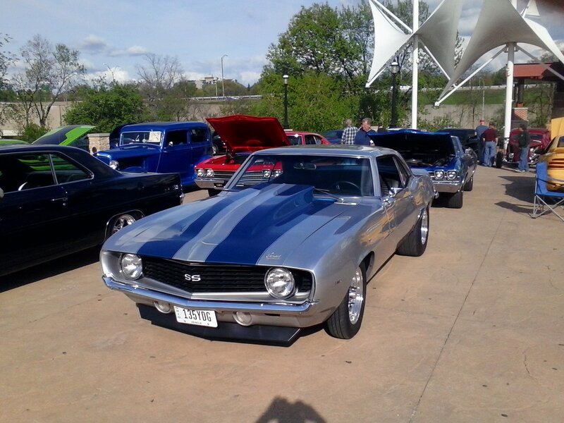 Silver and Blue Camaro