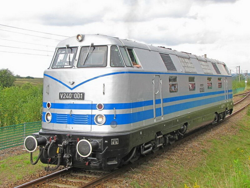 Silver and Blue Locomotive