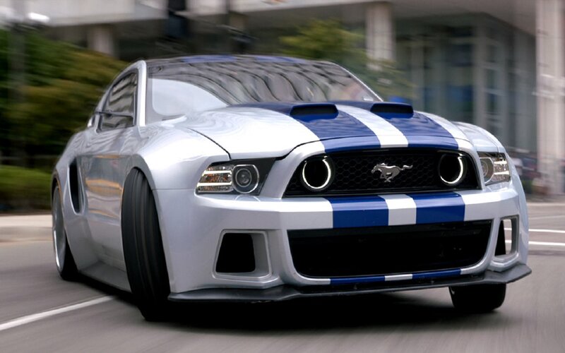 Silver and Blue Mustang — Dynamic