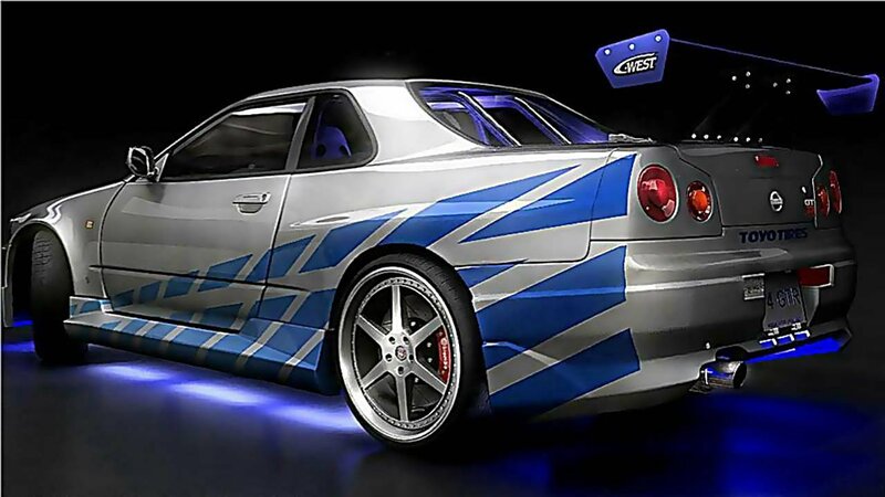 silver and blue race car