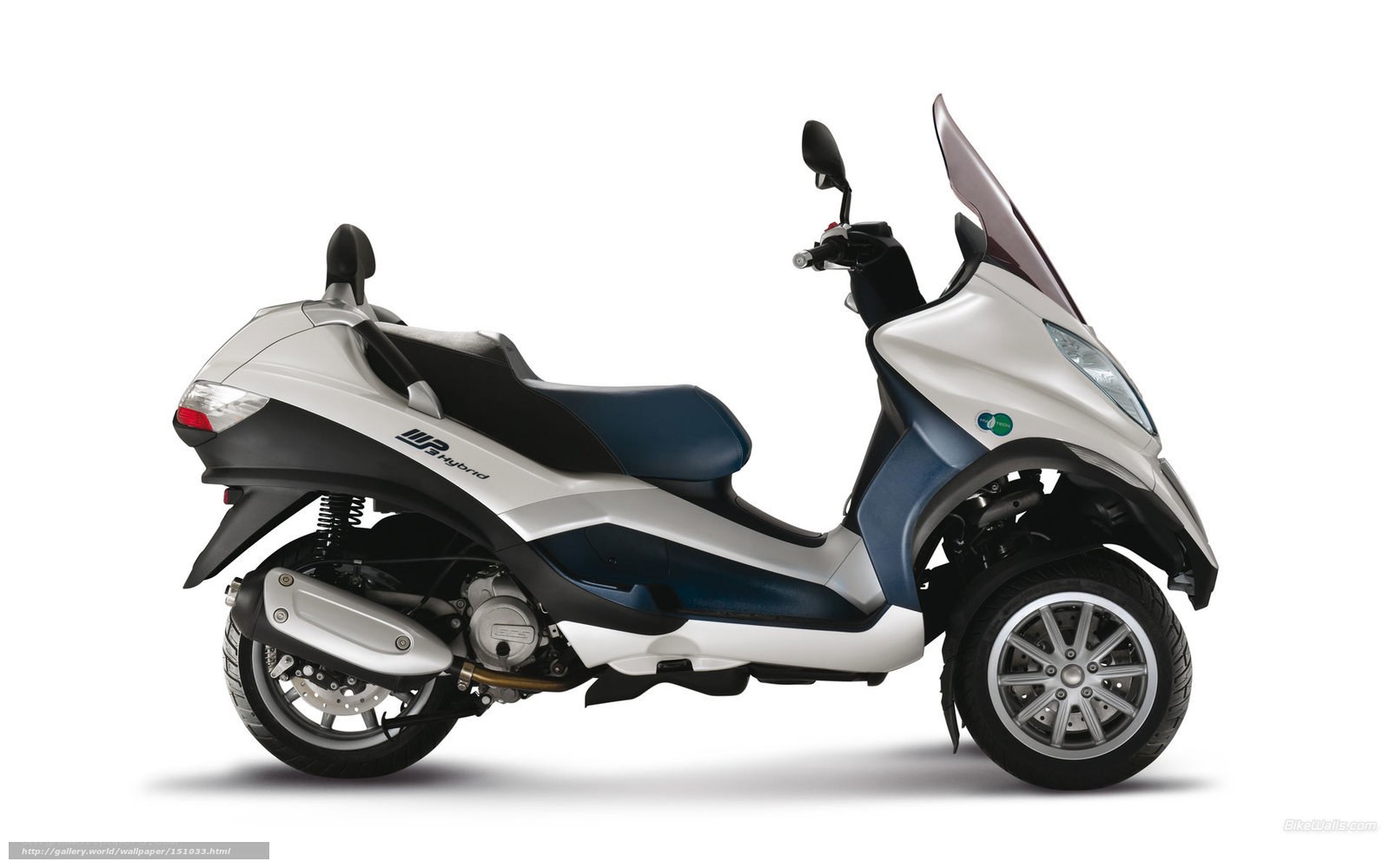 Silver and blue scooter