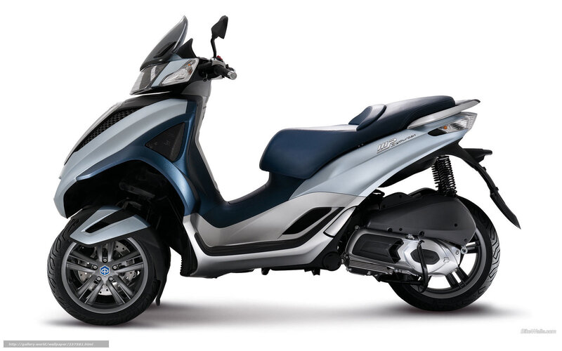 Silver and Blue Scooter — Neutral, Photograph
