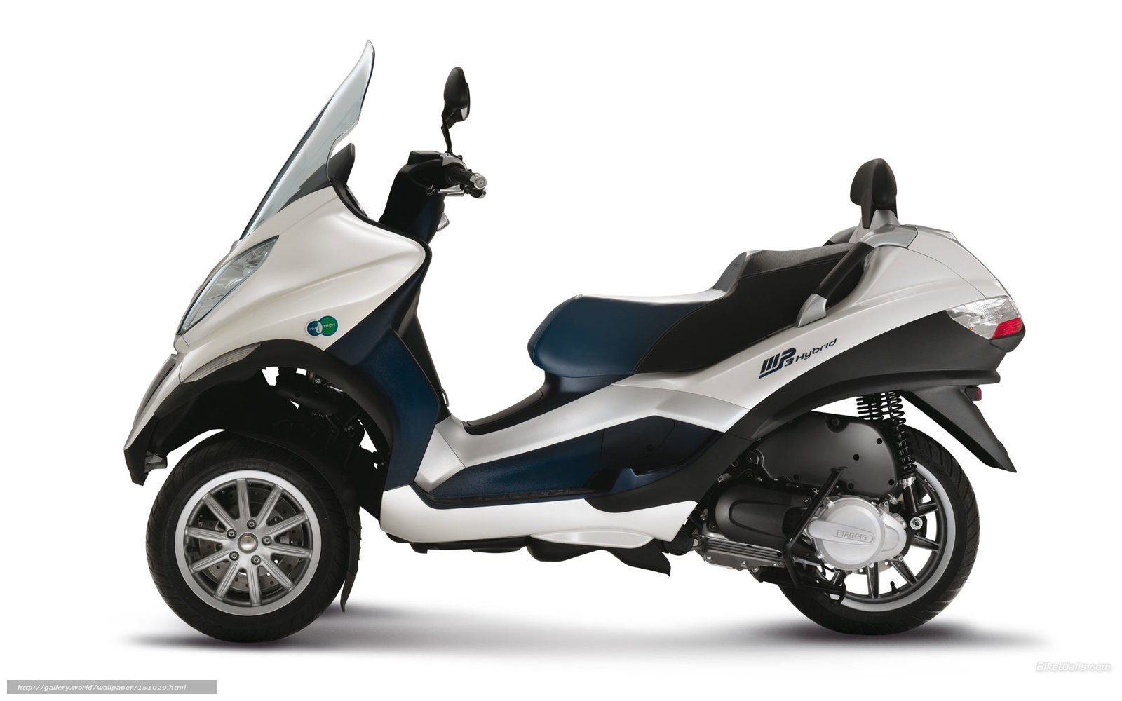 Silver and blue scooter