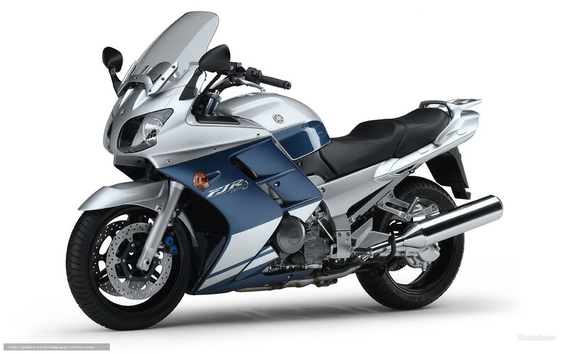 Silver and blue Yamaha FJR1300 motorcycle