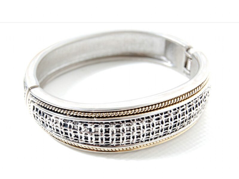 silver and gold bracelet