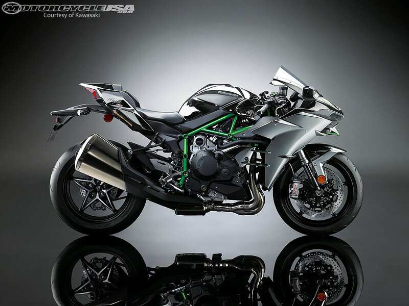 Silver and Green Motorcycle — Dramatic, Photograph