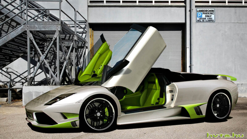Silver and Green Sports Car