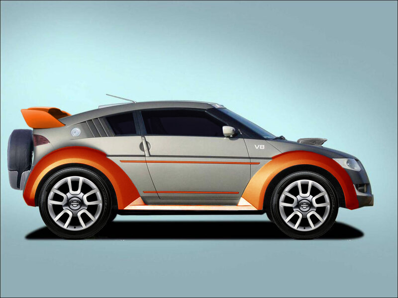 silver and orange concept car