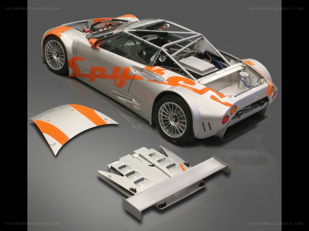 Silver and orange race car