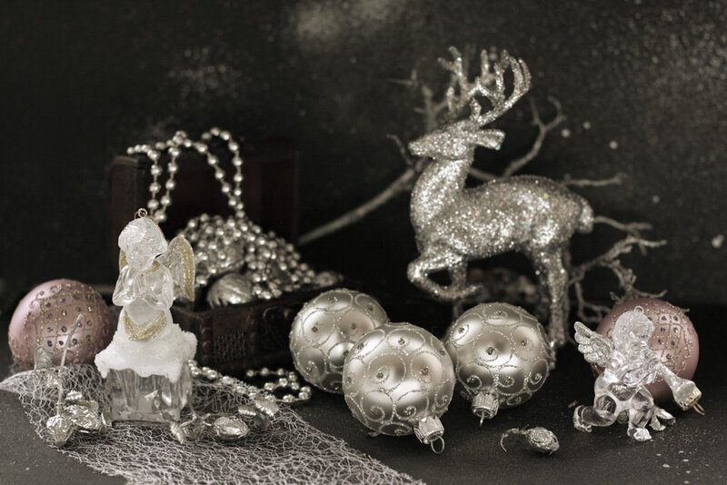 Silver and Pink Ornaments